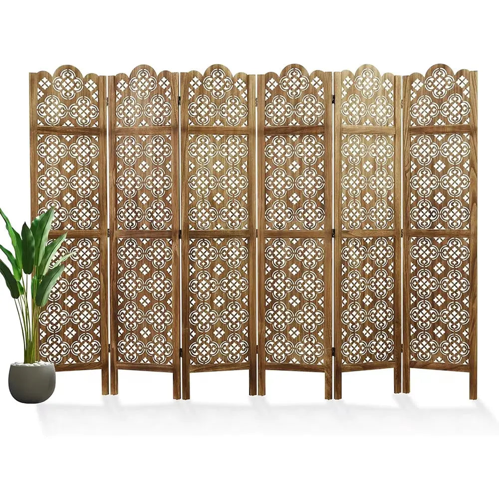 Folding Wooden Carved Room Divider - Elegant Privacy Screen for Home, Office, Restaurant, and Bedroom Decor