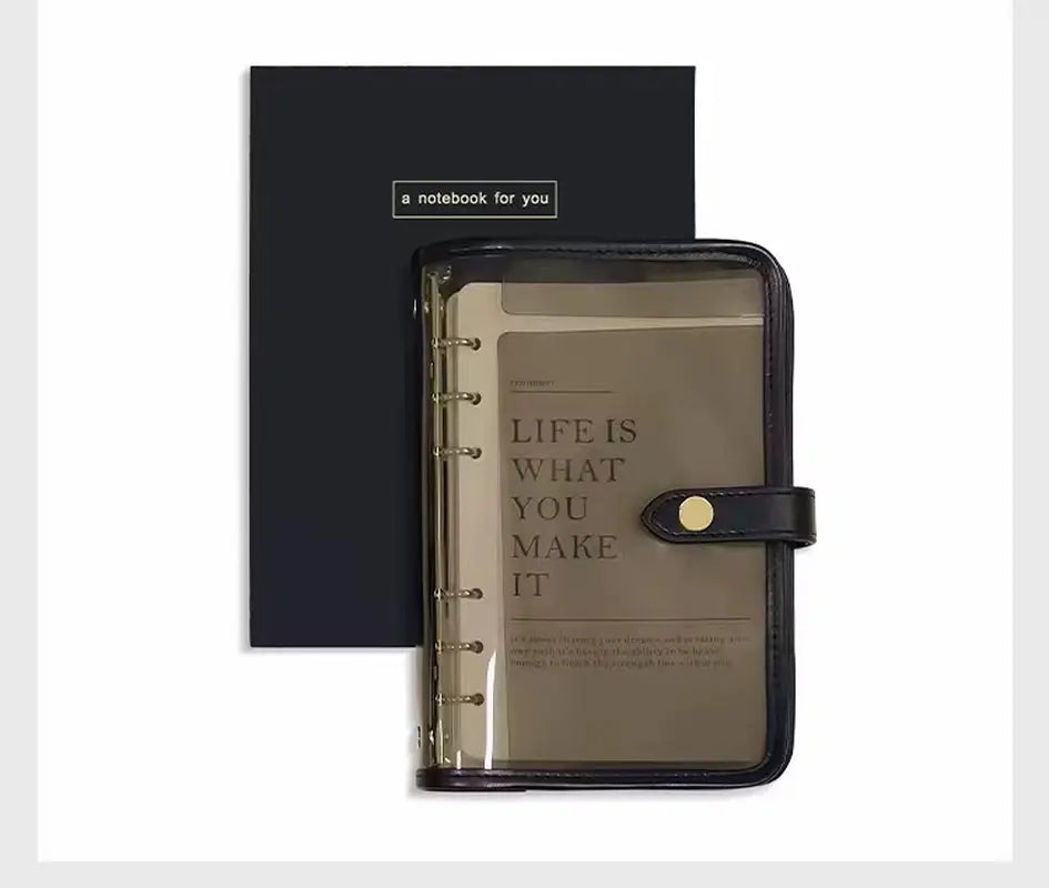 A5 A6 Transparent Binder Journal Soft Cover Notebook Diary Agenda Planner for Business and Office Use