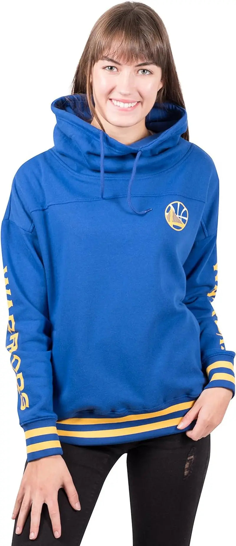 Women's NBA Official Fleece Hoodie Pullover Sweatshirt with Funnel Neck by