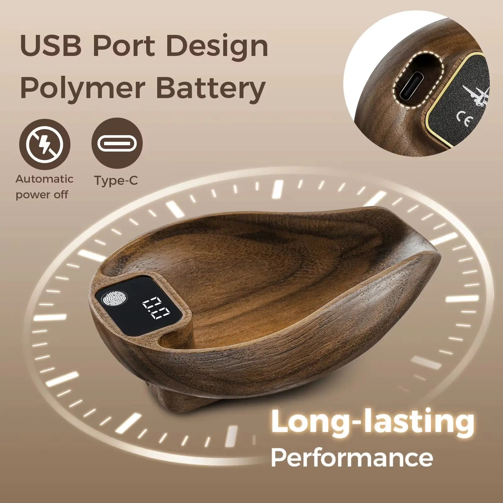 MHW-3BOMBER OVO Digital Coffee Scale - Precision Kitchen Scale with Wooden Bean Measurement and Integrated Spray Bottle for Barista Professionals