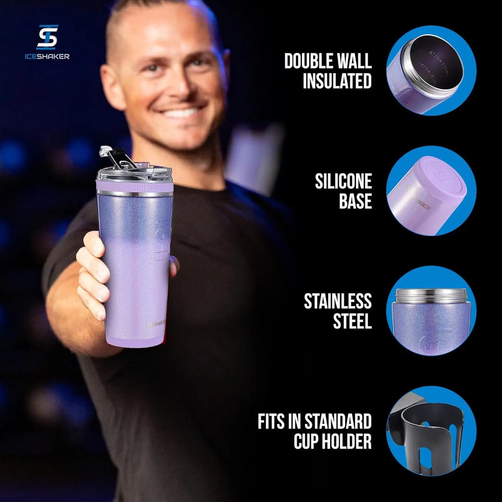 Insulated Stainless Steel Tumbler - 20 Oz, Lilac Dreaming | Superior Temperature Retention: 30+ Hours Cold & 12+ Hours Hot | Includes Removable Straw and Drink Spout | Odor-Free Design for Coffee, Tea, Smoothies, and Cocktails
