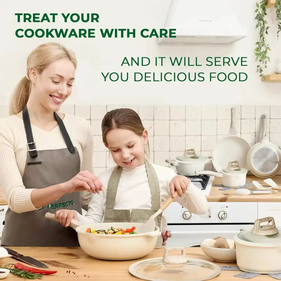 Induction Cookware Set - Non-Teflon and Non-PFOA Pots and Pans with Lids