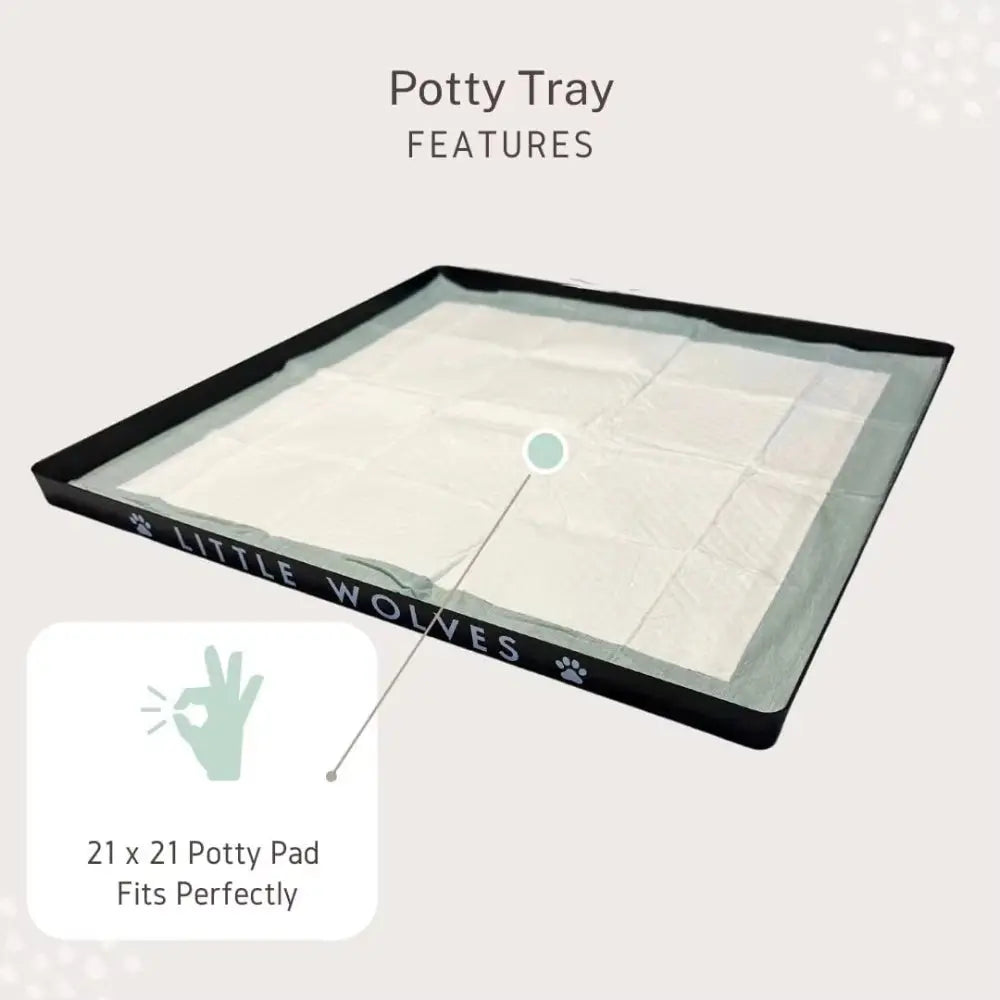 Puppy Potty Tray Essentials: Durable Reusable Tray with Dog Pee Pads and Housebreaking Supplies