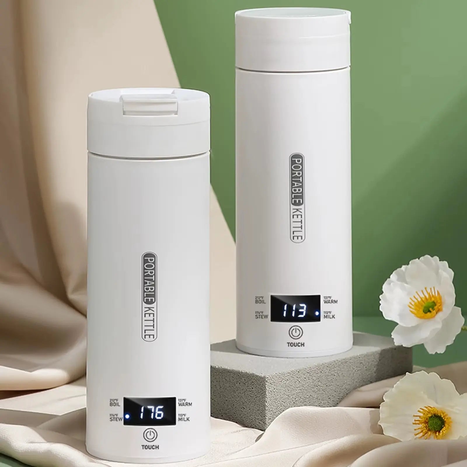 500ml Electric Heating Cup - Leakproof Smart Boiling Kettle for Office and Travel with EU/US Plug