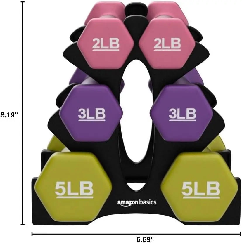 Neoprene Dumbbell Hand Weights for Exercise and Muscle Toning by