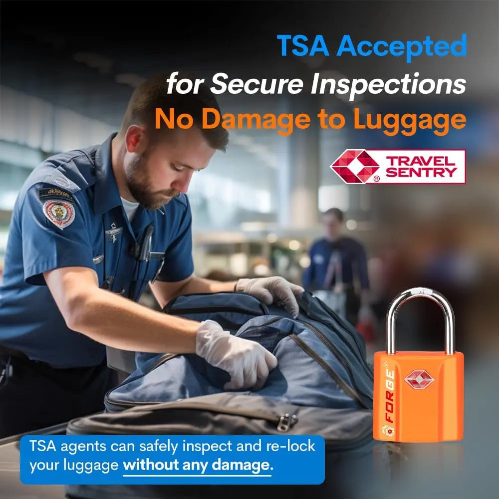 TSA-Approved Travel Locks with Ultra-Secure Dimple Key Mechanism and Zinc Alloy Construction