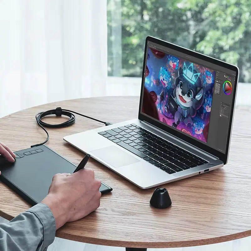 H580X Graphics Tablet with Battery-Free Pen - Digital Drawing Tablet for Linux, macOS, PC, and Android Connectivity