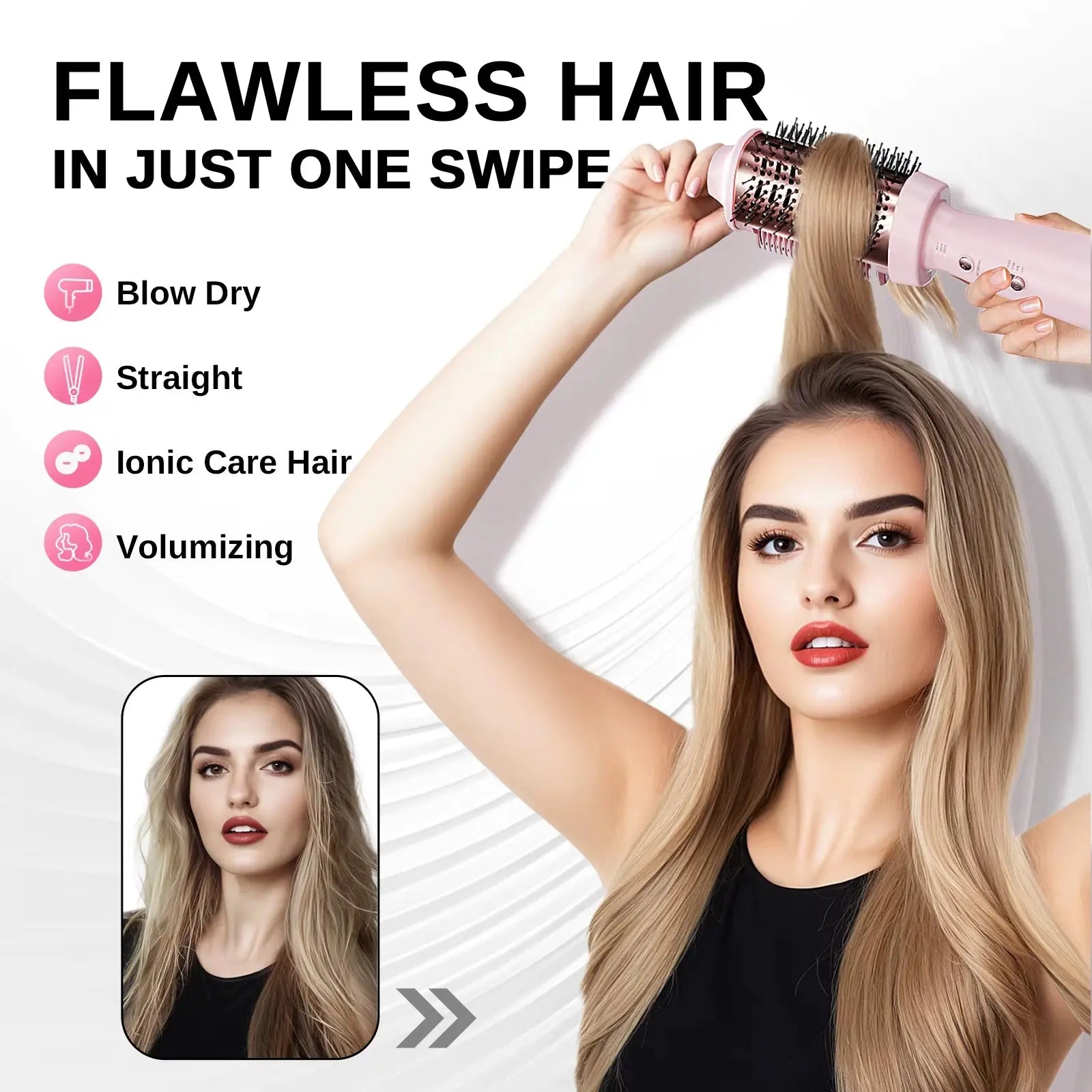 Smooth Style 2-in-1 Heated Comb and Blow Dryer Brush for Effortless Hair Straightening and Styling