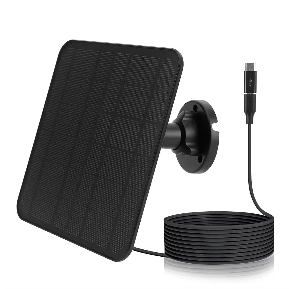 6-3W Solar Panel Charger for Ring Doorbell with IP65 Waterproof Rating and 360° Adjustable Wall Mount for Ring Video Doorbell Models 2, 3, 3 Plus, and 4