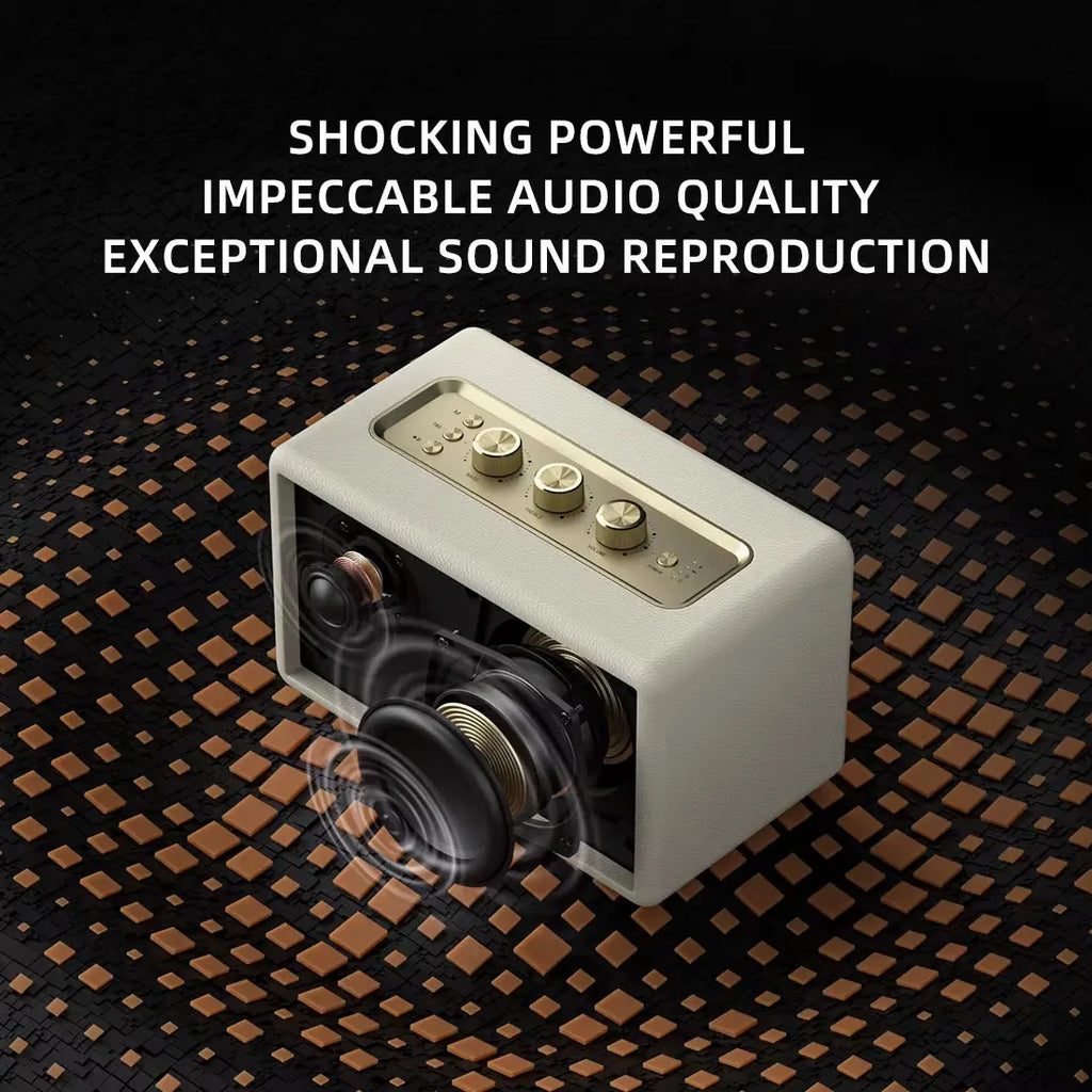 A200 Wireless Bluetooth 5.3 Speaker - Elegant Retro Design with 24-Hour Playtime