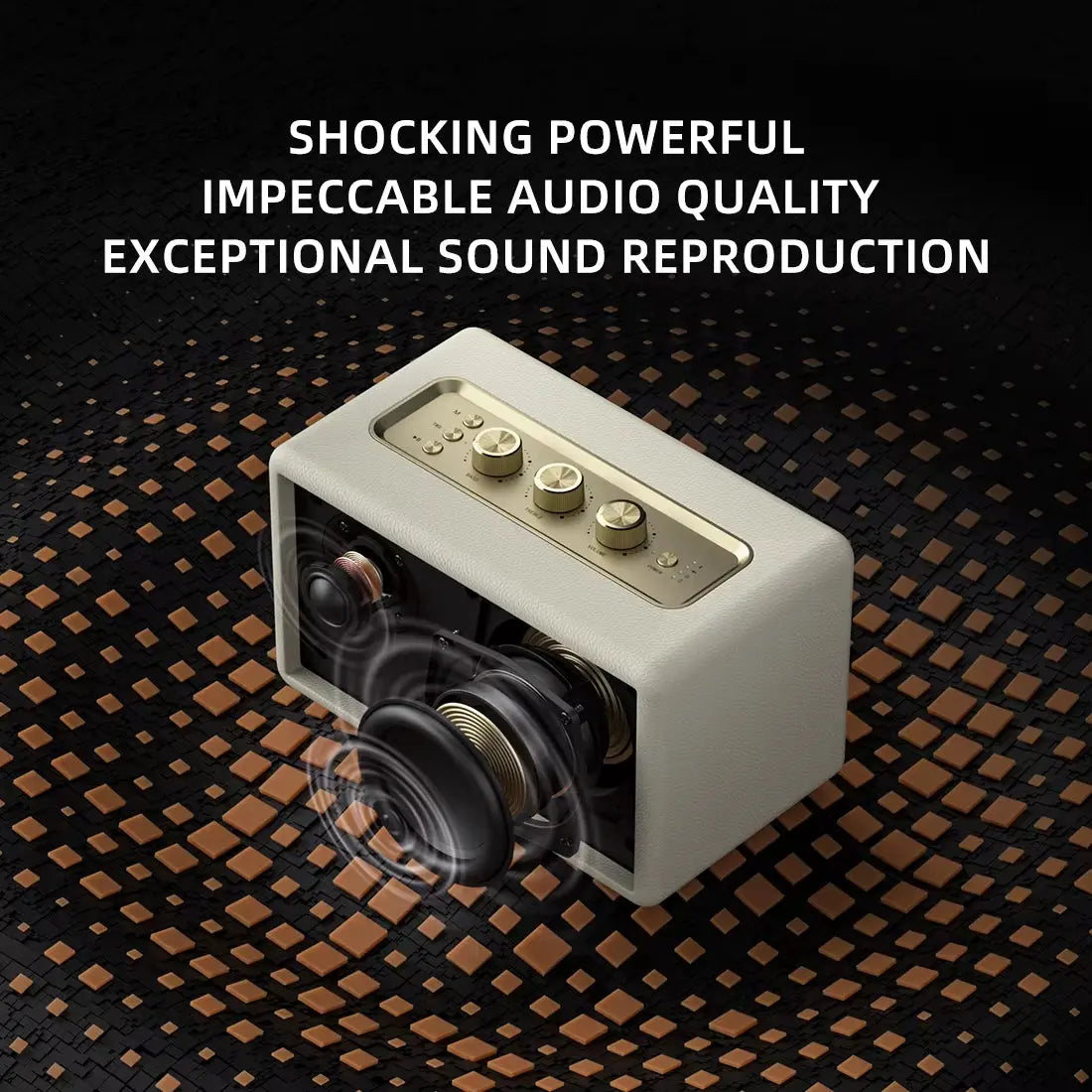 A200 Wireless Bluetooth 5.3 Speaker - Elegant Retro Design with 24-Hour Playtime