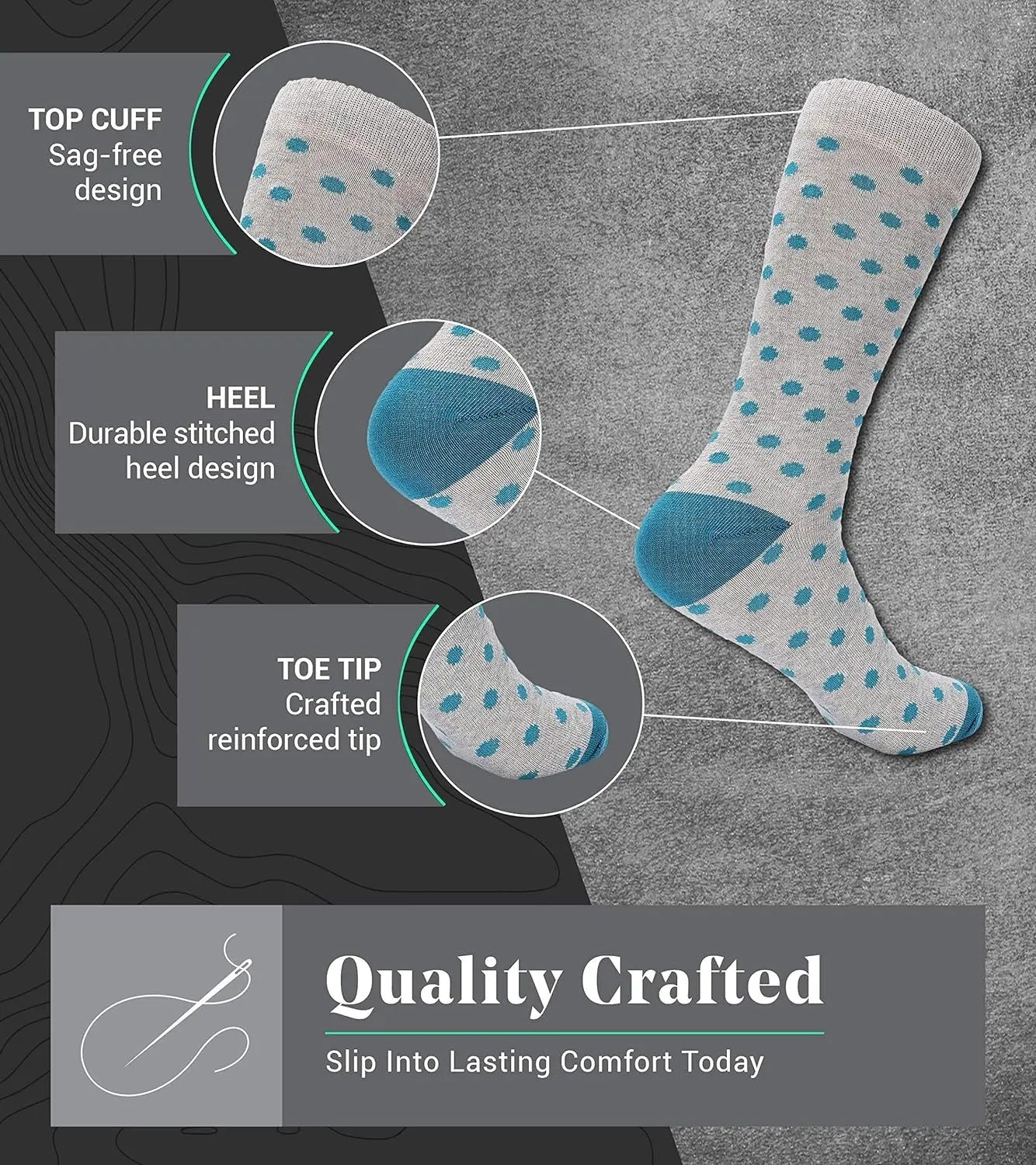 Marino Men's Dress Socks - Vibrant Cotton Patterned Socks - 12 Pack