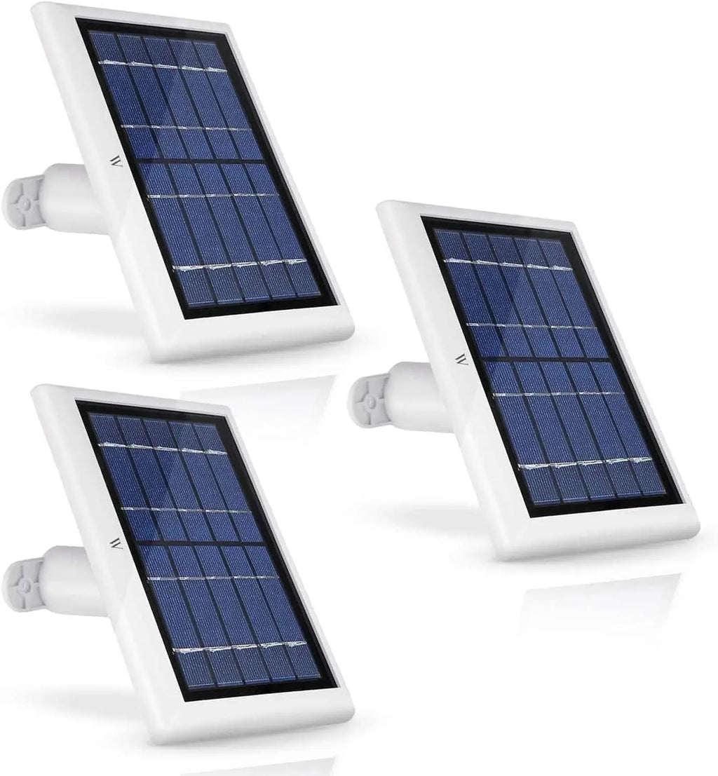 Solar Panel for Ring Spotlight Cam/Plus/Pro Battery, Stick Up Cam/Pro, and Outdoor Cam with Battery - Continuous Power Solution for Ring Surveillance Cameras (3-Pack, White)