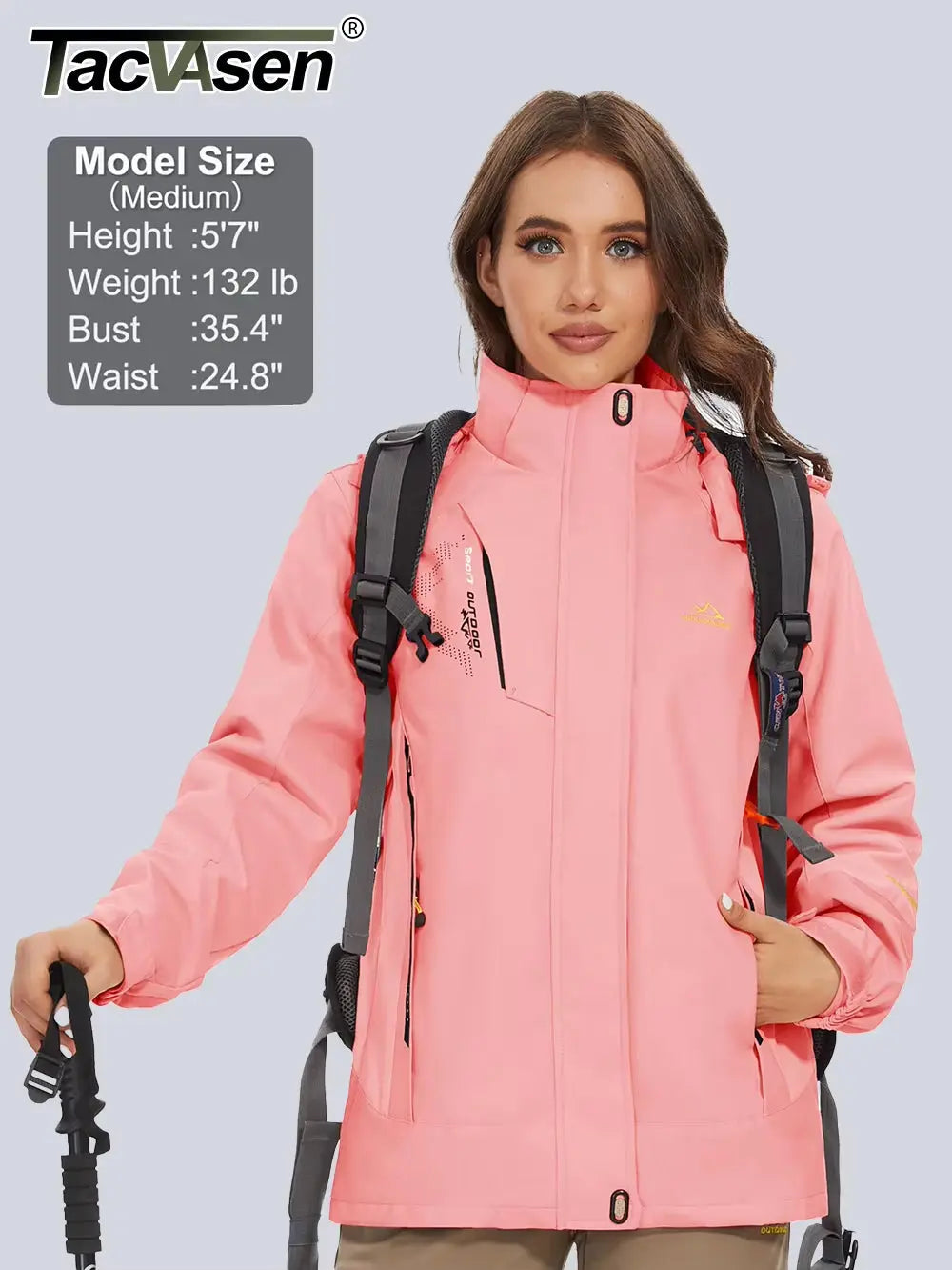Women's 3-in-1 Winter Fleece Jacket - Waterproof Ski and Snowboard Coat, Outdoor Rain and Windbreaker Parka