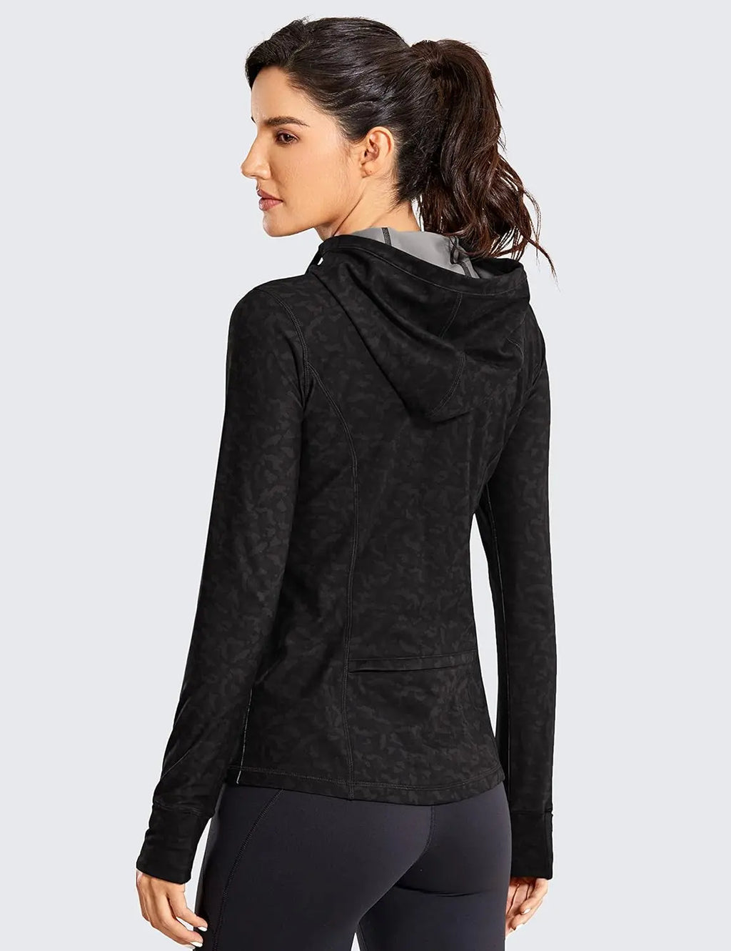 Women's Brushed Full Zip Hoodie Jacket for Sports and Workouts with Zip Pockets