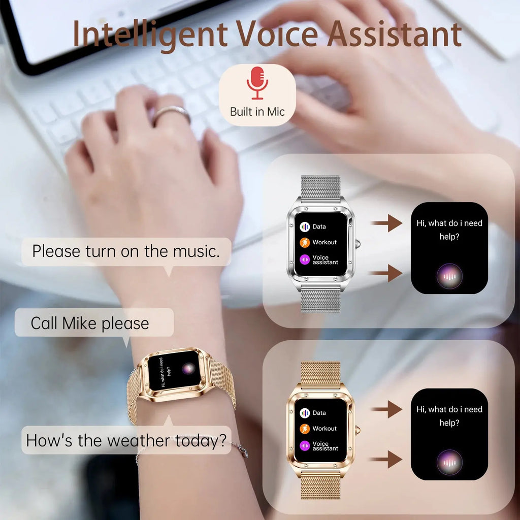 Women's Smart Watch with Call Functionality for iPhone/Android, Fitness Tracker with 100+ Sports Modes, 200+ Watch Faces, 1.59" Display - Perfect Gift Option