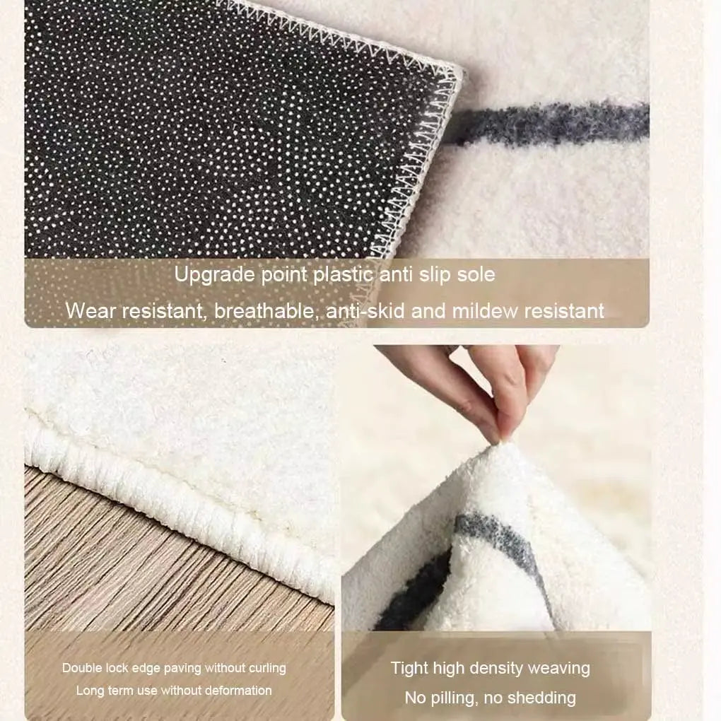 Large Irregular Thickened Washable Bedside Rugs - Comfortable Floor Mat for Living Room, Camping, and Bath Door Decor