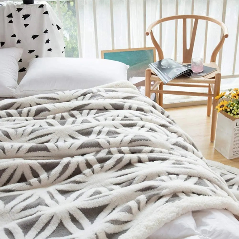 Dual-Sided Sherpa Fleece Throw Blanket, 71" x 80", Soft and Cozy for Couch, Sofa, and Bed (Grey)