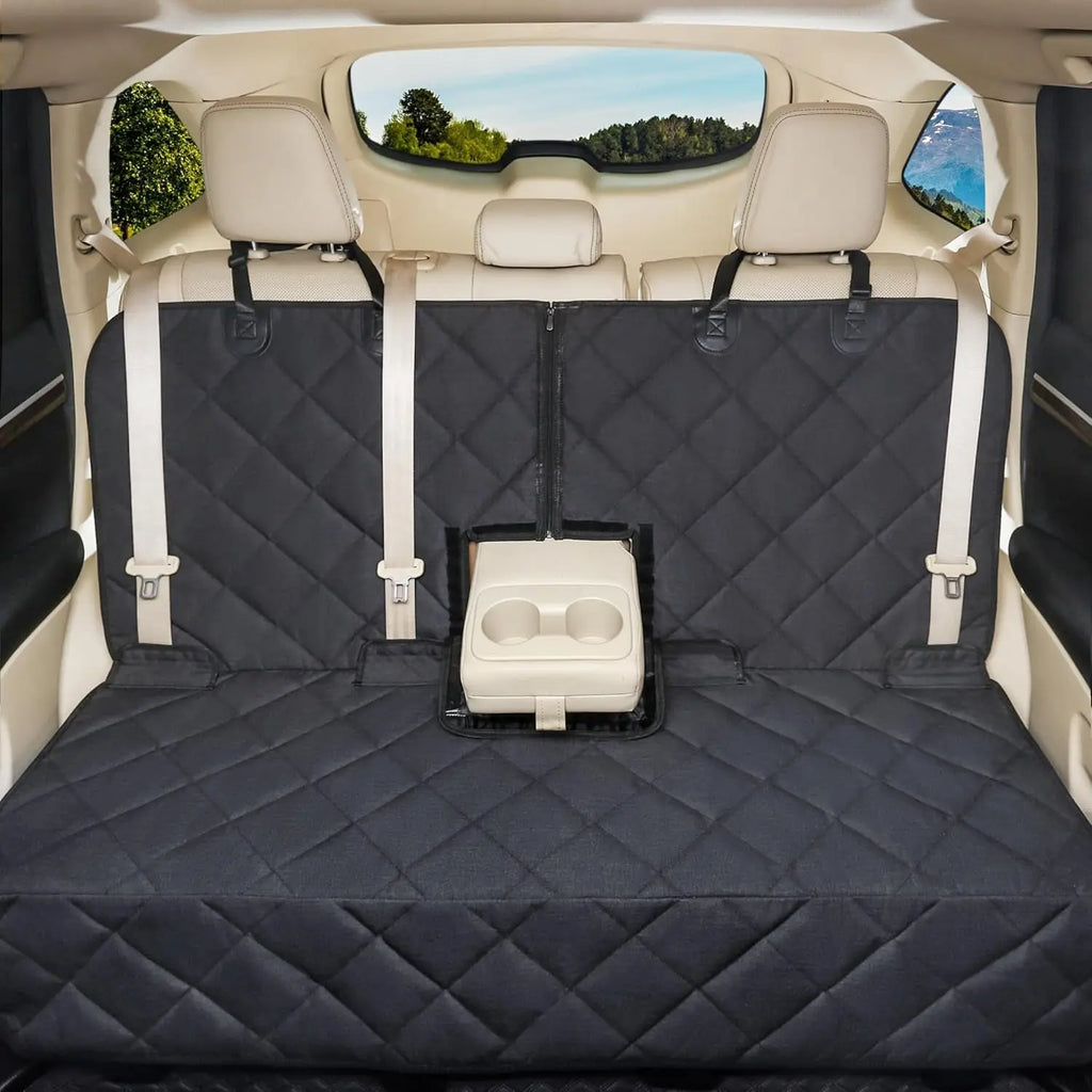 Bench Dog Waterproof Back Seat Cover for Pets - Durable, Scratch-Proof, Non-Slip Protector for Fur and Mud, Washable and Armrest Compatible