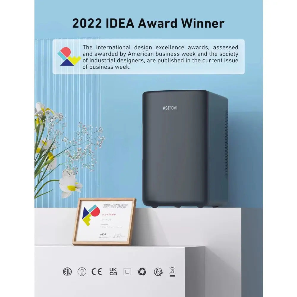 Mini Fridge 2.0 Generation, 6 Liter Capacity Makeup and Skincare Refrigerator, 110V AC/12V DC Portable Thermoelectric Cooler and Warmer