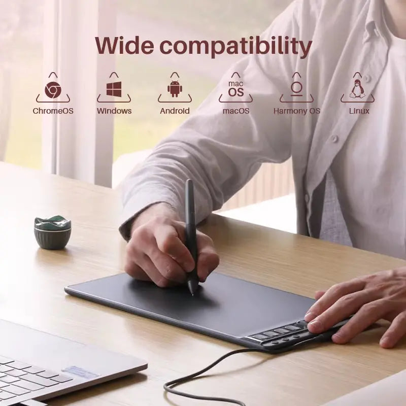 Inspiroy 2 S H641P Graphics Tablet - 6.3 x 3.9 Inch Digital Drawing Pen Tablet with 6 Express Keys, Compatible with Android, Mac, and Windows