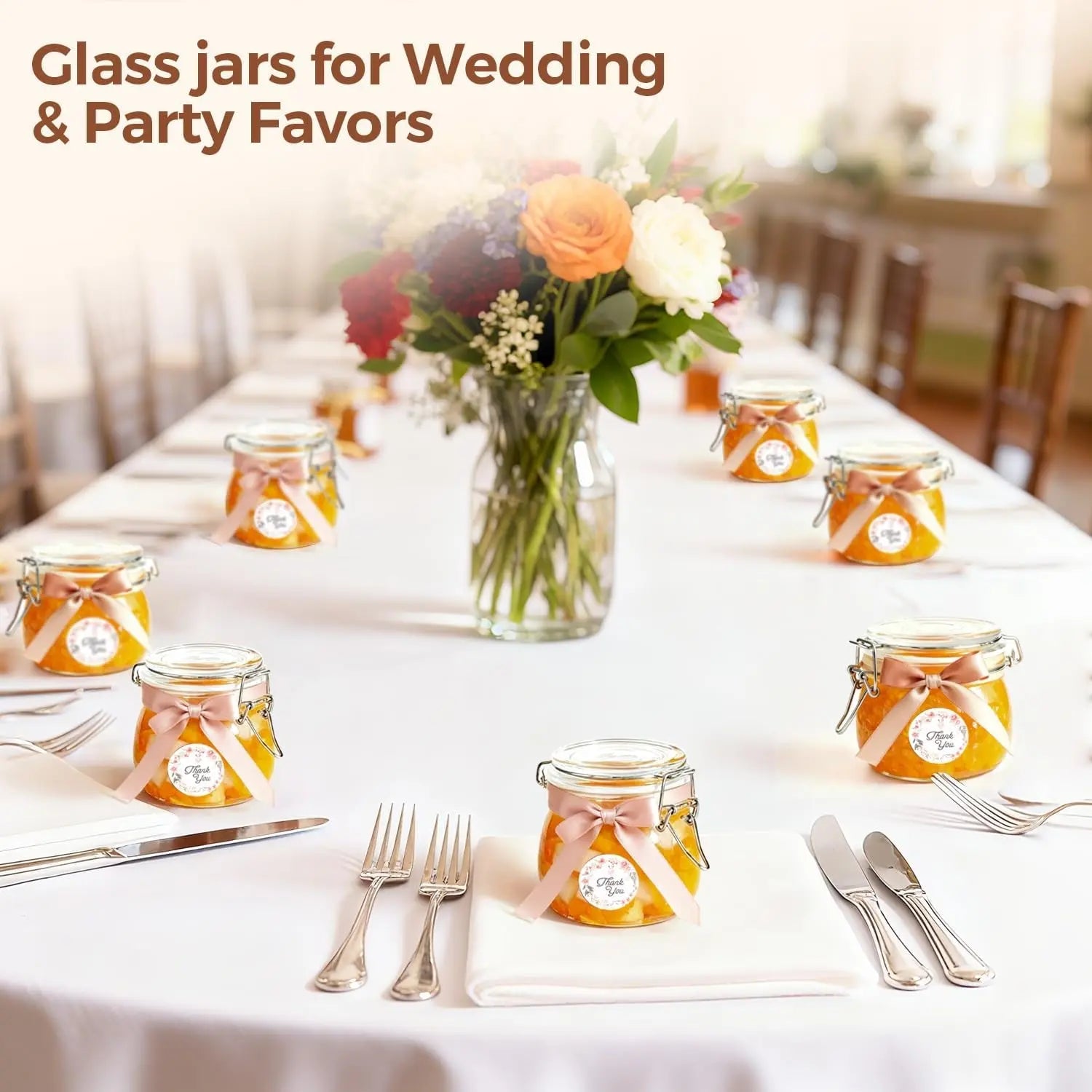 17Oz Airtight Glass Jars with Lids - Set of 6 Food Storage Containers with Clear Preserving Seal and Wire Clip Fastening for Kitchen Canning and Pickling