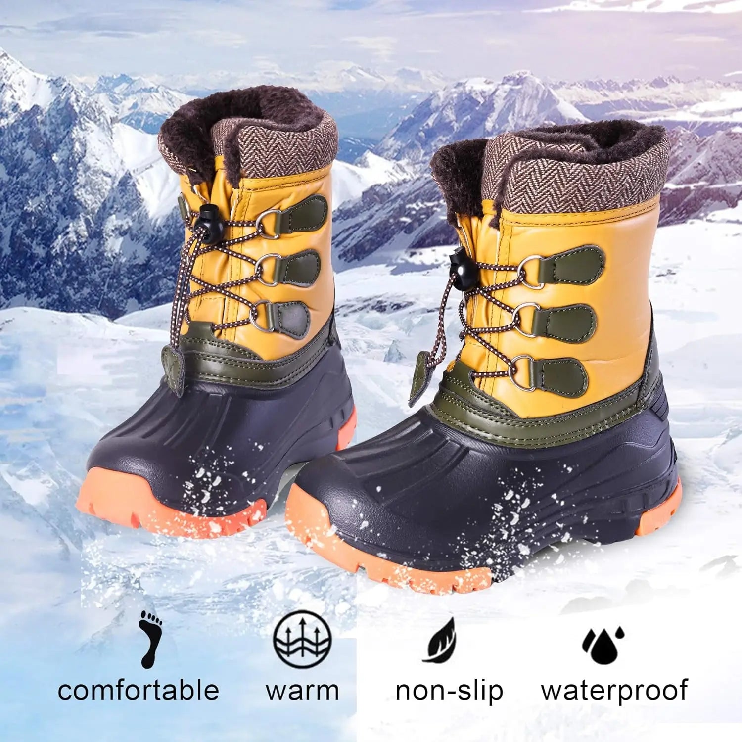 Nova Mountain Waterproof Winter Snow Boots for Boys and Girls
