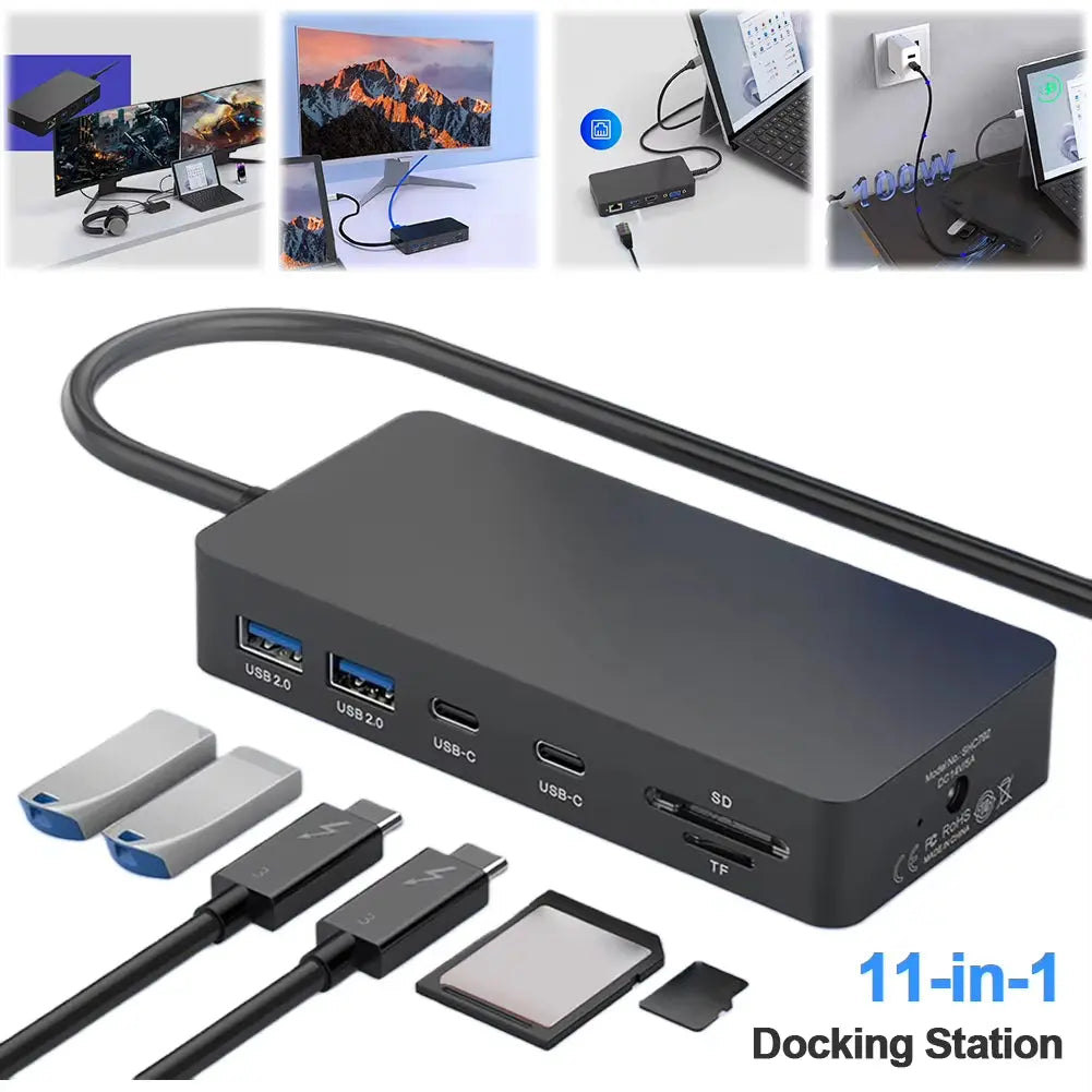 11-in-1 Microsoft Surface Dock with 3 USB Ports, 2 USB-C Ports (PD 100W), 5Gbps Data Transfer, and HDMI-Compatible Type-C Hub for Surface Laptop 5