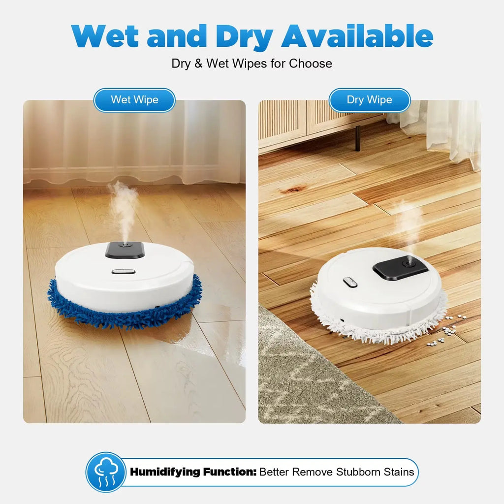 Professional Robotic Vacuum and Mopping System - Mini Automatic Sweeper for Wet and Dry Cleaning, 5W Suction Power
