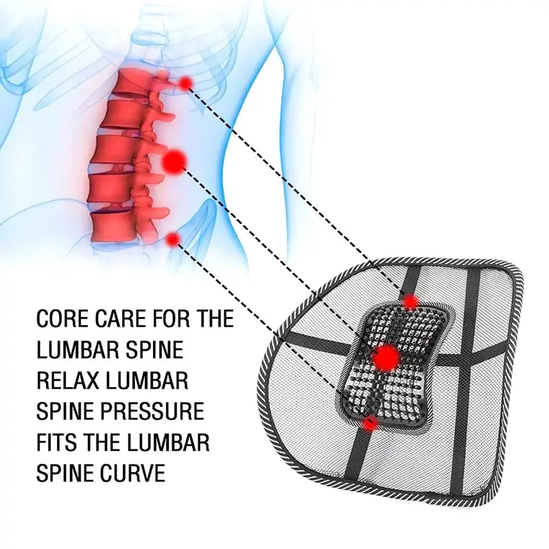 Universal Summer Office Chair Lumbar Support Pillow for Enhanced Spine Posture and Comfort in Vehicle Seats