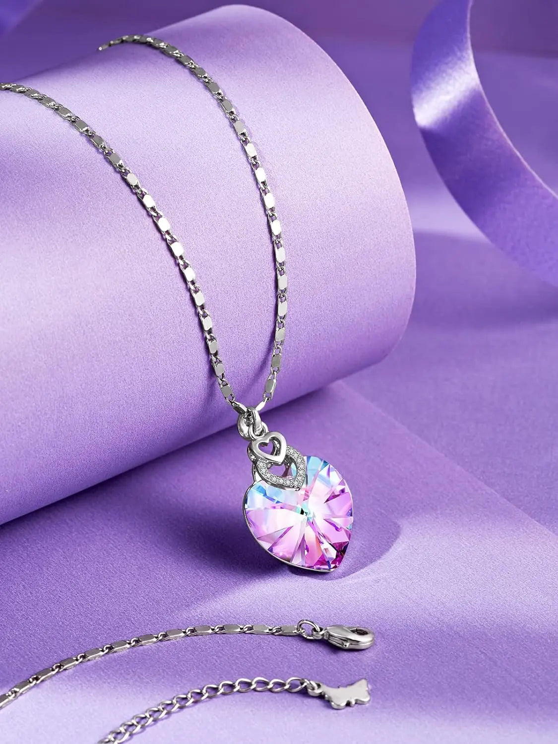 3 Hearts Crystal Necklace for Women - Engraved Pendant "Love You" - Ideal Gift for Christmas, Weddings, Anniversaries, Mother's Day, Valentine's Day, and Birthdays - Presented in a Gift Box