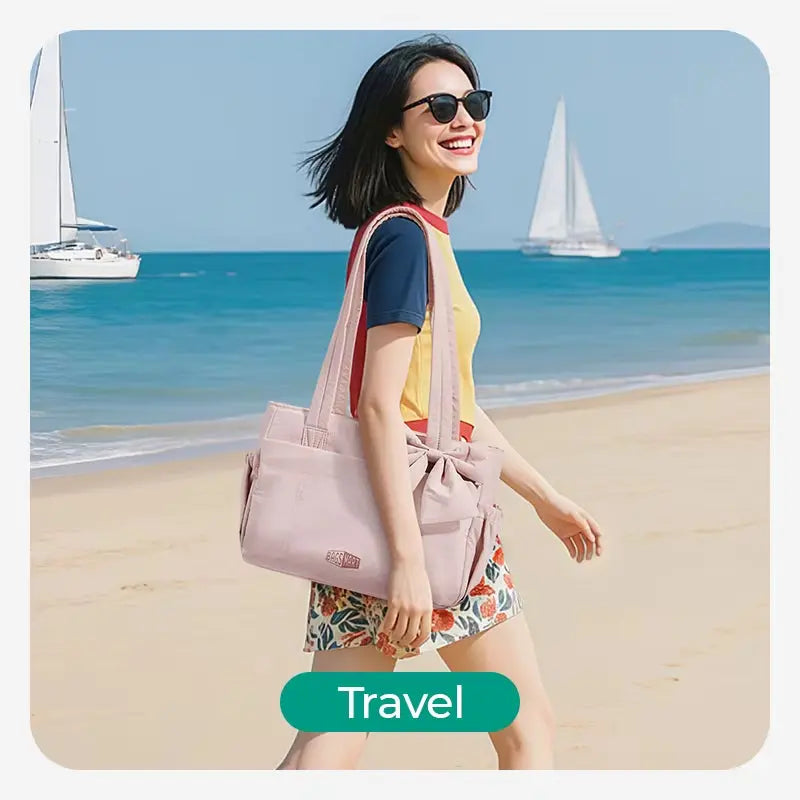 Women's Padded Tote Bag - Large Capacity Travel Handbag for Daily Commute