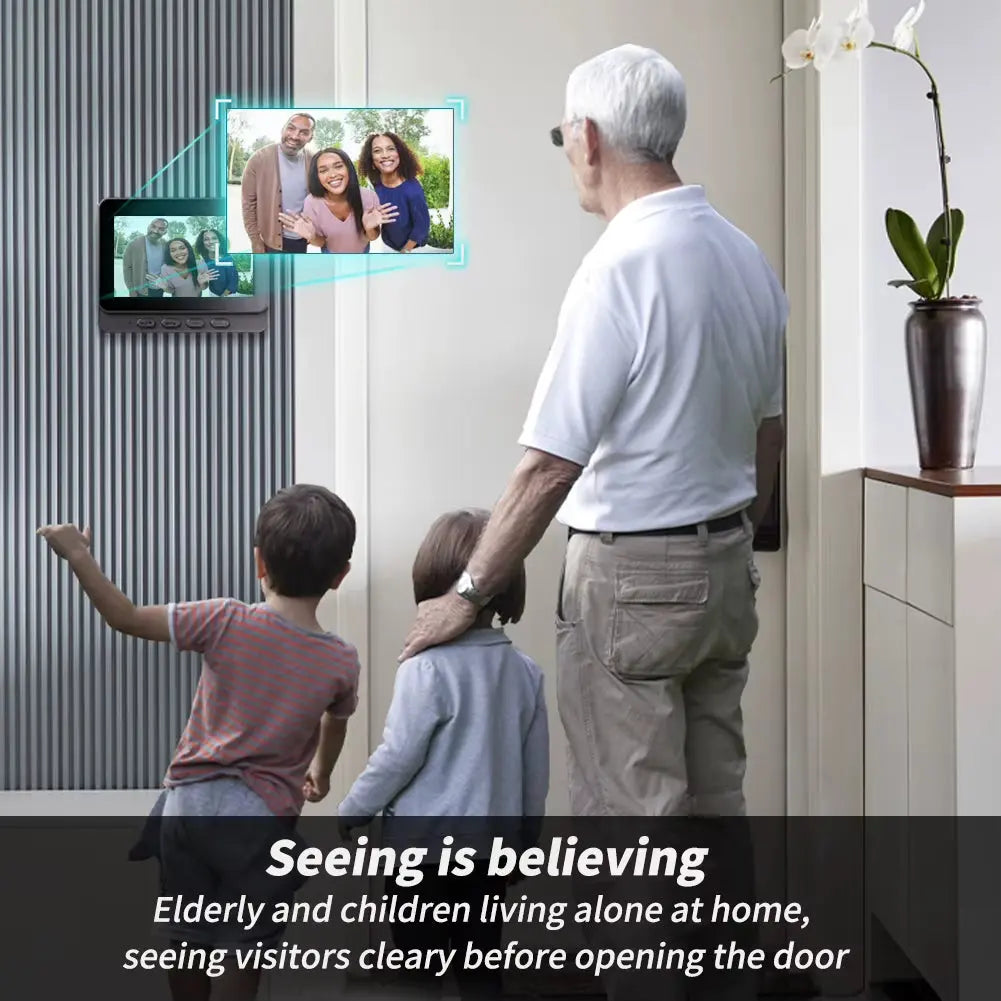 WiFi Wireless Smart Video Doorbell with Two-Way Intercom and 1080P HD Camera, Waterproof Outdoor Design for Smart Home Security