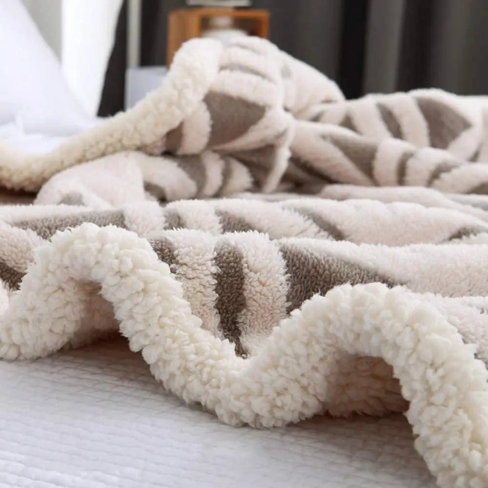 Dual-Sided Sherpa Fleece Throw Blanket, 71" x 80", Soft and Cozy for Couch, Sofa, and Bed (Grey)