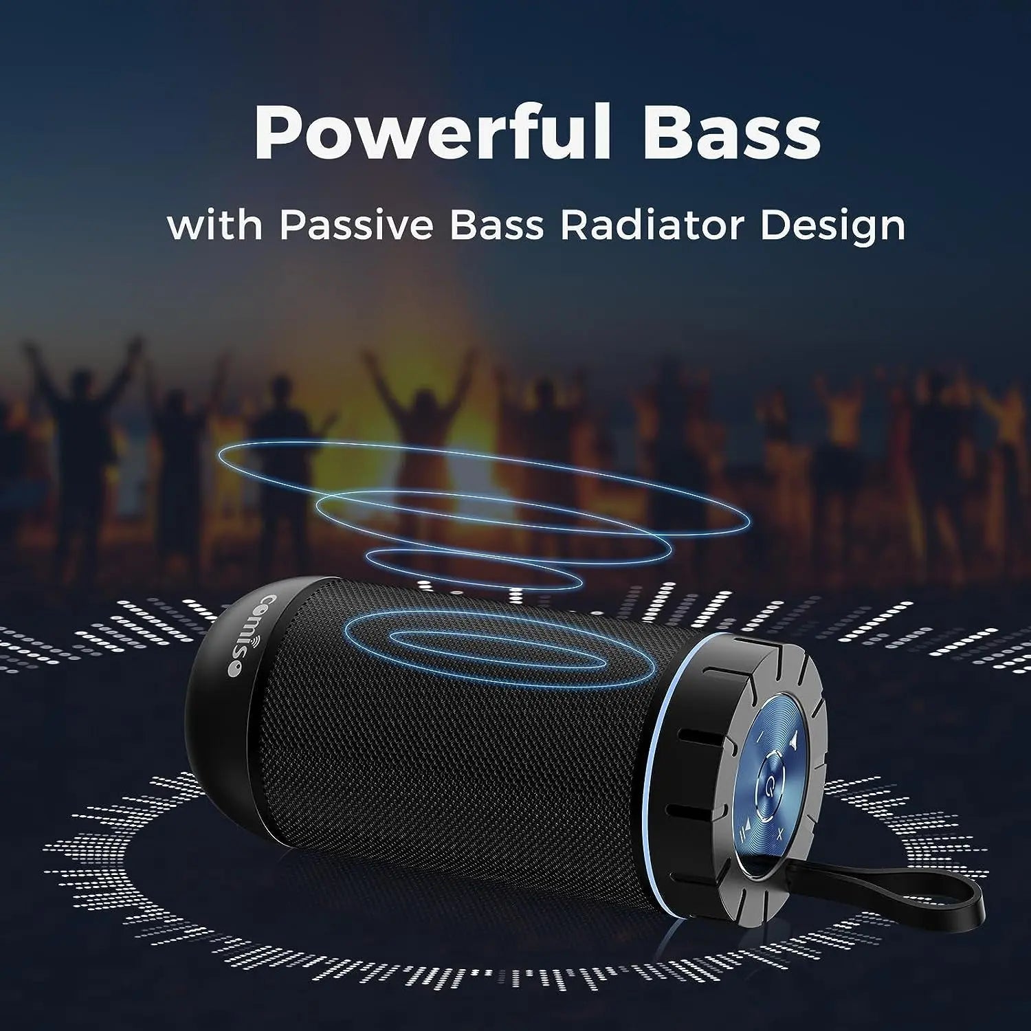 IP65 Waterproof Bluetooth Speaker - Portable 360° HD Stereo Sound, Enhanced Bass, TWS Pairing, 24-Hour Playtime, Ideal for Home, Outdoor, Camping, and Beach Use, Perfect Gift for All.