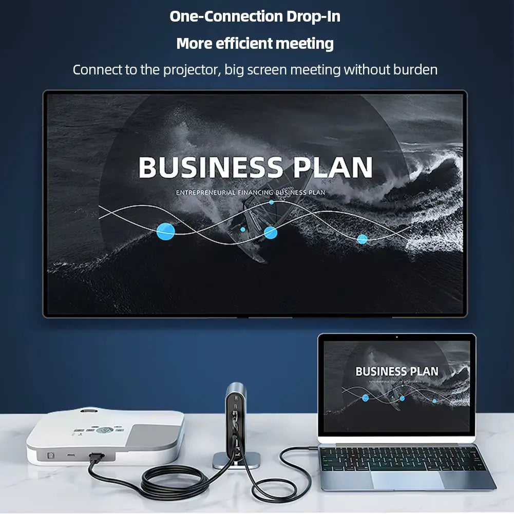 12-in-1 USB-C Hub Docking Station with HDMI Compatibility, 4K 30Hz, PD 100W, Type-C Hub, and USB 3.0 Splitter for Laptop and MacBook Pro/Air