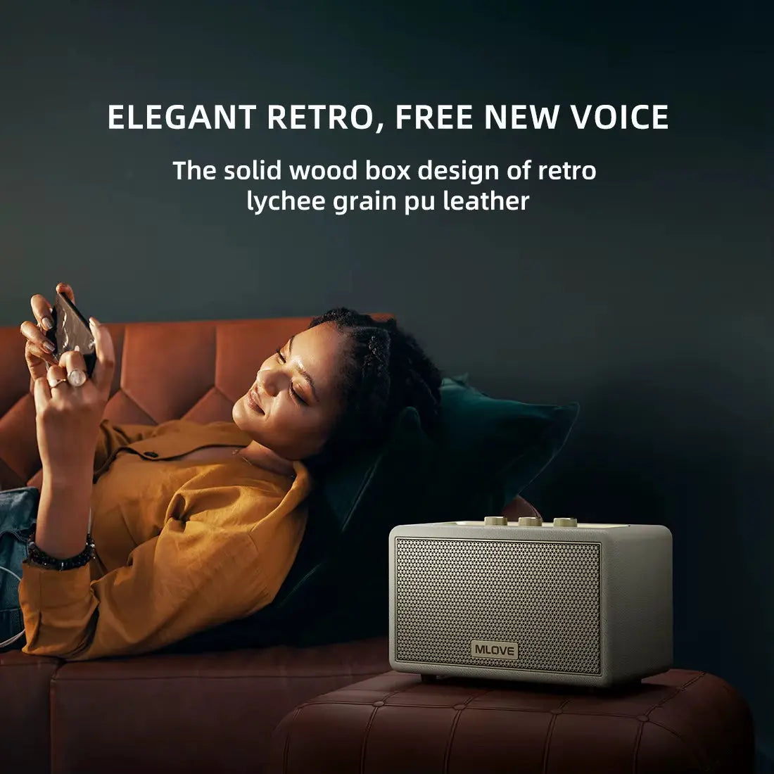 A200 Wireless Bluetooth 5.3 Speaker - Elegant Retro Design with 24-Hour Playtime