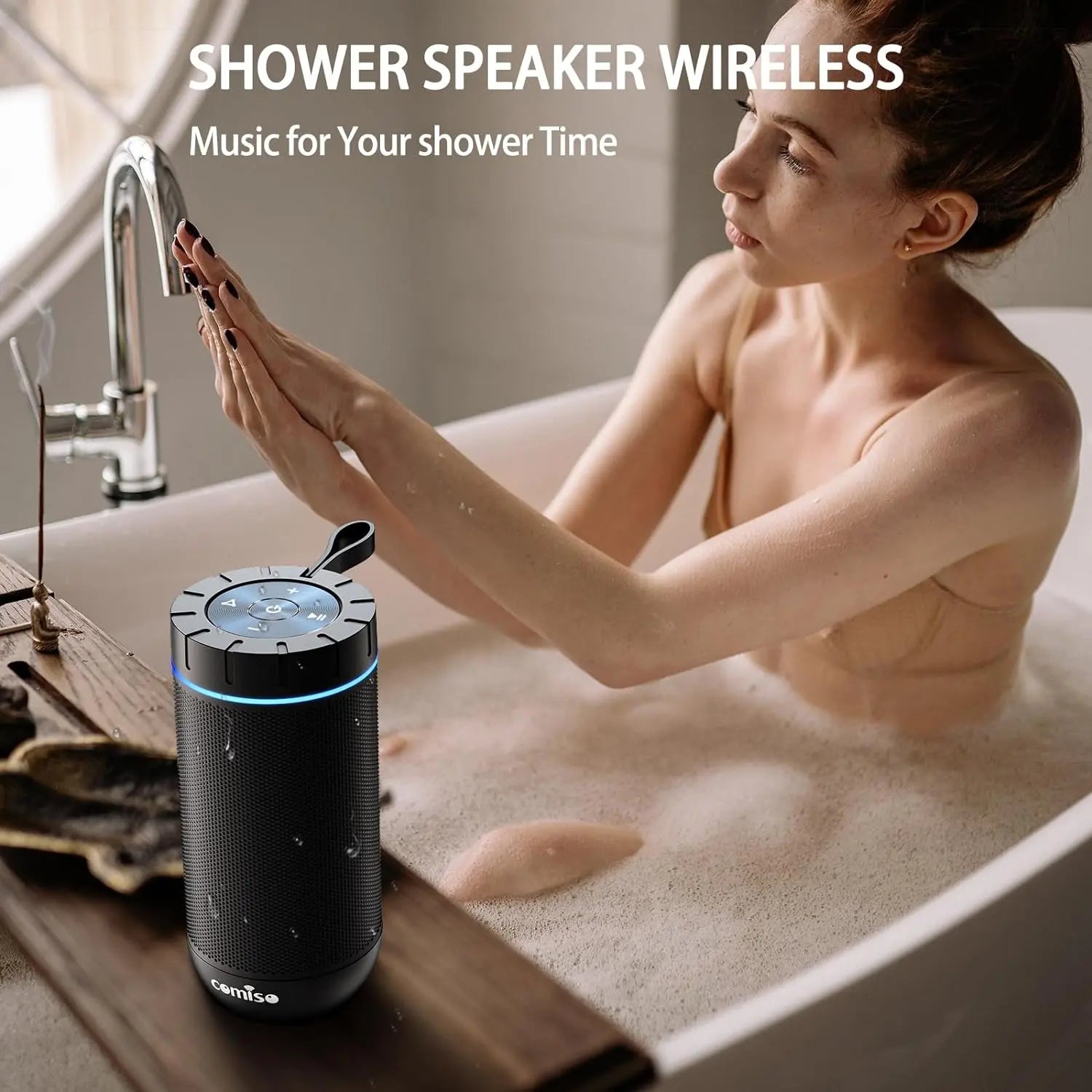 IP65 Waterproof Bluetooth Speaker - Portable 360° HD Stereo Sound, Enhanced Bass, TWS Pairing, 24-Hour Playtime, Ideal for Home, Outdoor, Camping, and Beach Use, Perfect Gift for All.