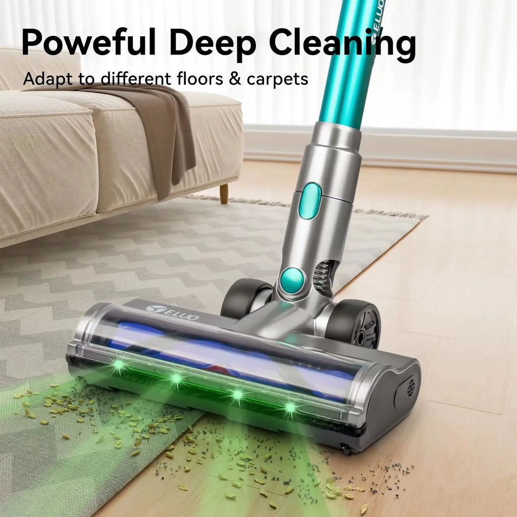 400W Cordless Stick Vacuum Cleaner with Touch Screen, Up to 60 Minutes Runtime, Wireless Design for Home Use, Anti-