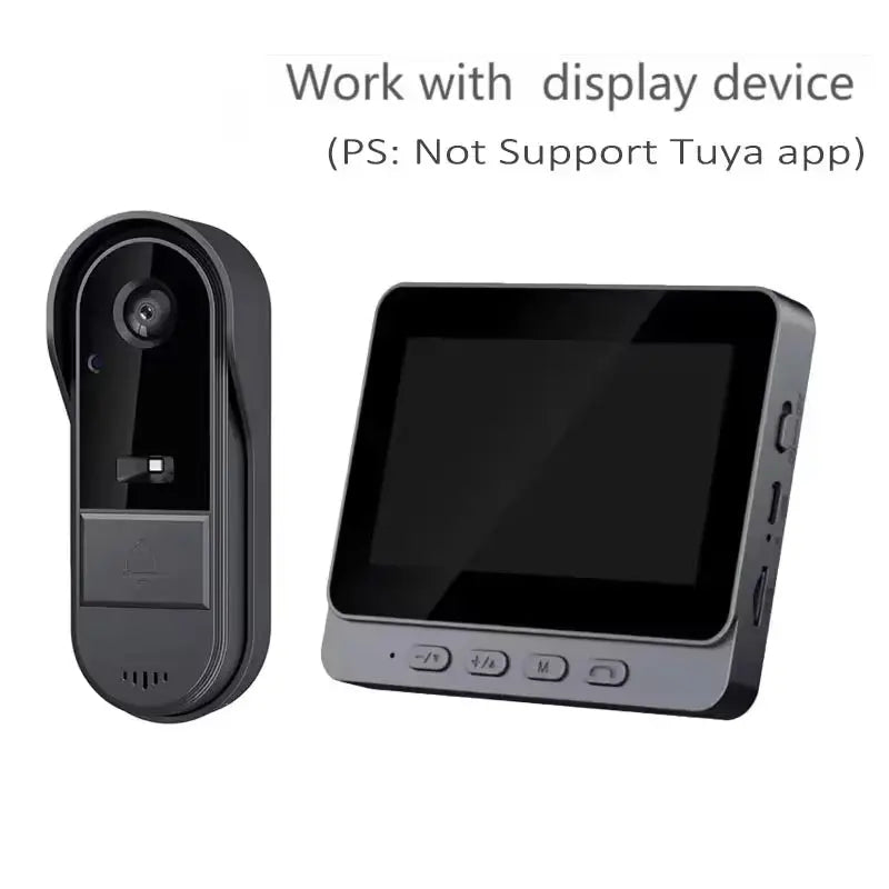HD Wireless Intercom Doorbell with Night Vision and 4.3-Inch LPS Screen - Smart Home Security Video Doorbell Camera