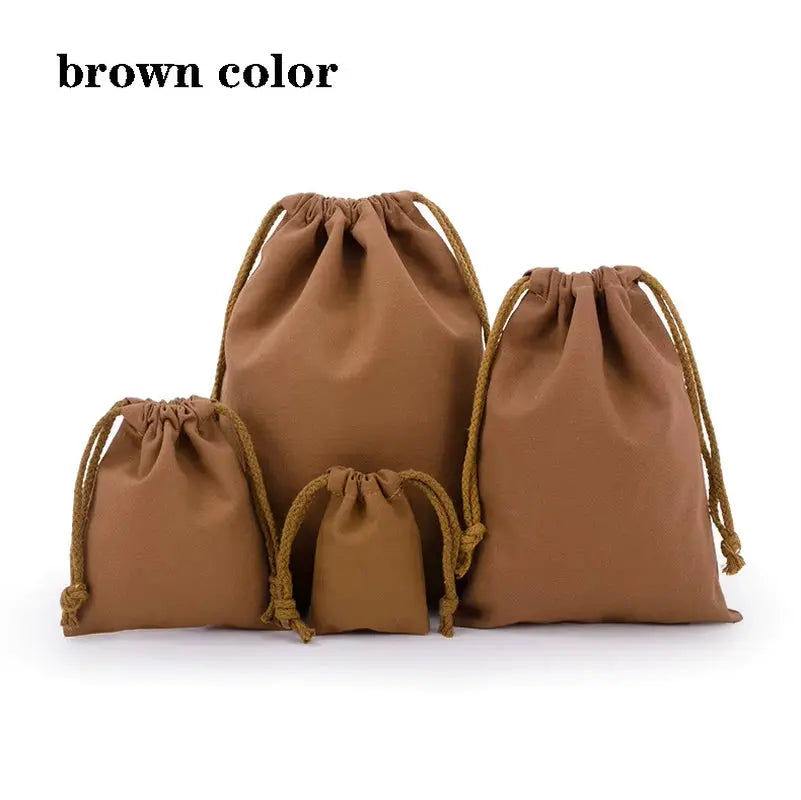 Canvas Drawstring Storage Bag - Portable Cotton Organizer Tote for Groceries and Shopping