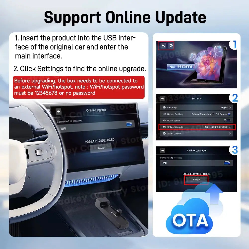 2025  Firedrive Link for Fire TV Stick HD 4K Lite - Carplay to HDMI Adapter for Enhanced Car Streaming