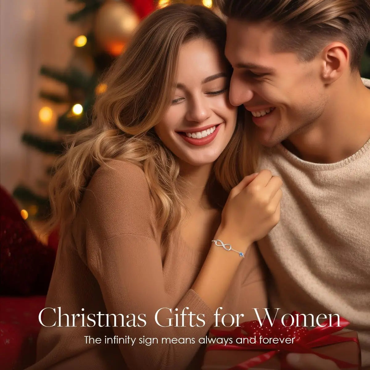 Infinity Heart Birthstone Charm Link Bracelet for Women in 925 Sterling Silver - Adjustable Gift for Mother's Day, Christmas, Anniversaries, and Birthdays for Wife or Girlfriend