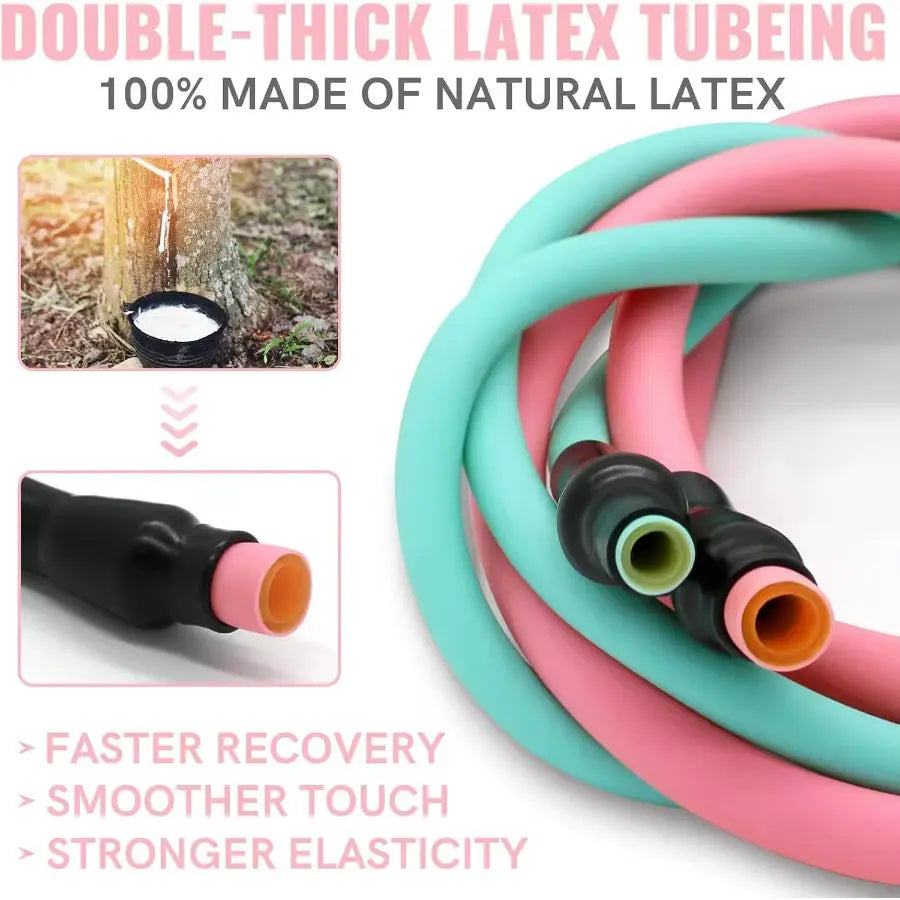 Professional Resistance Bands Set for Strength Training - 12-Piece Exercise Bands with Handles and Door Anchors, 10-100LB Range by Makaron