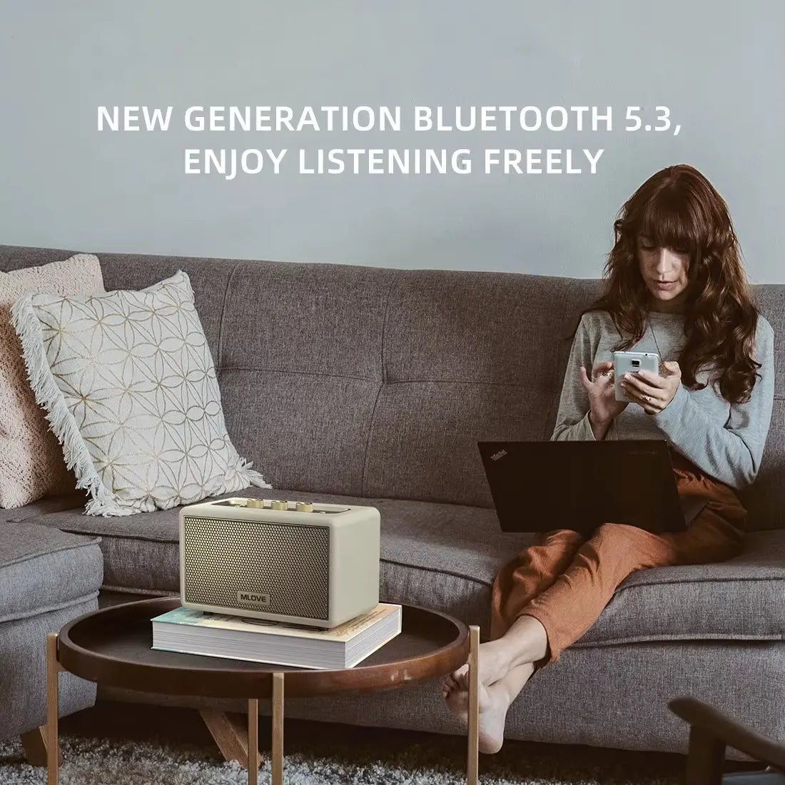 A200 Wireless Bluetooth 5.3 Speaker - Elegant Retro Design with 24-Hour Playtime