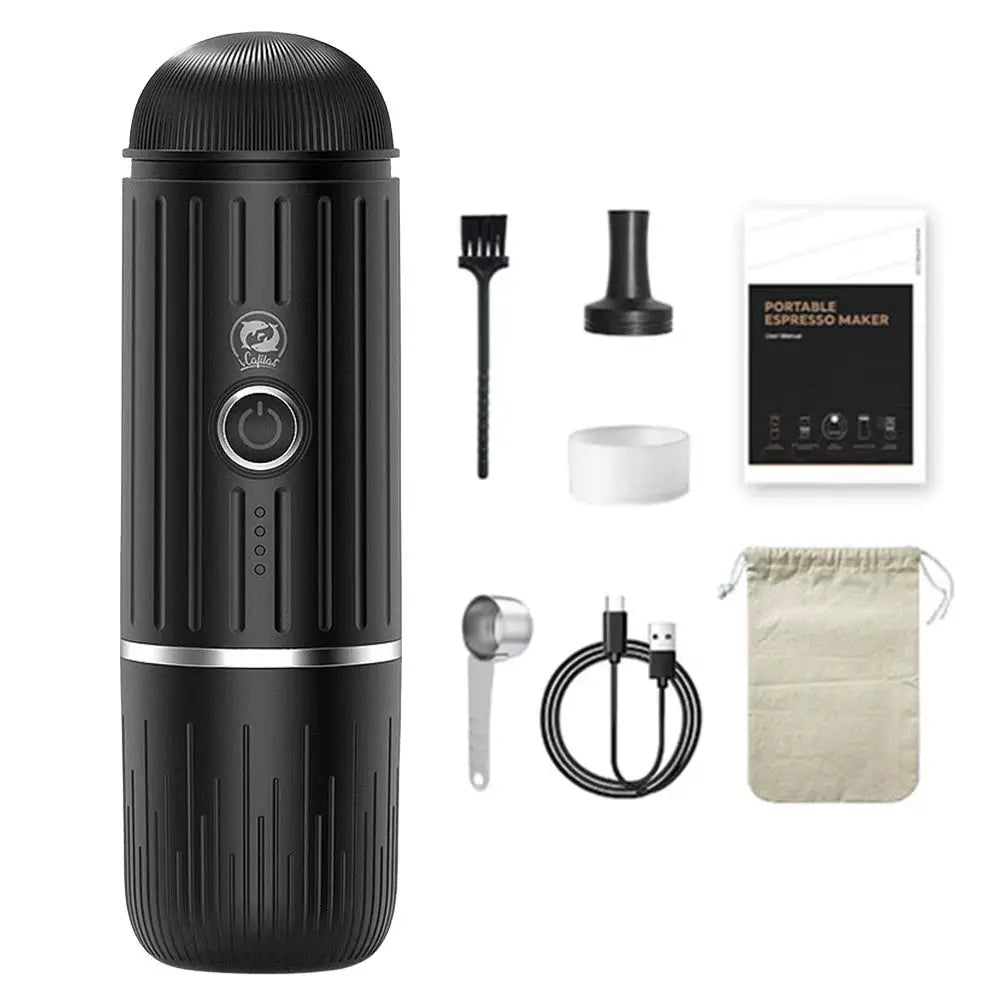 Portable Electric Espresso Machine - 2-in-1 Coffee Maker for Capsules and Ground Coffee, Ideal for Hiking