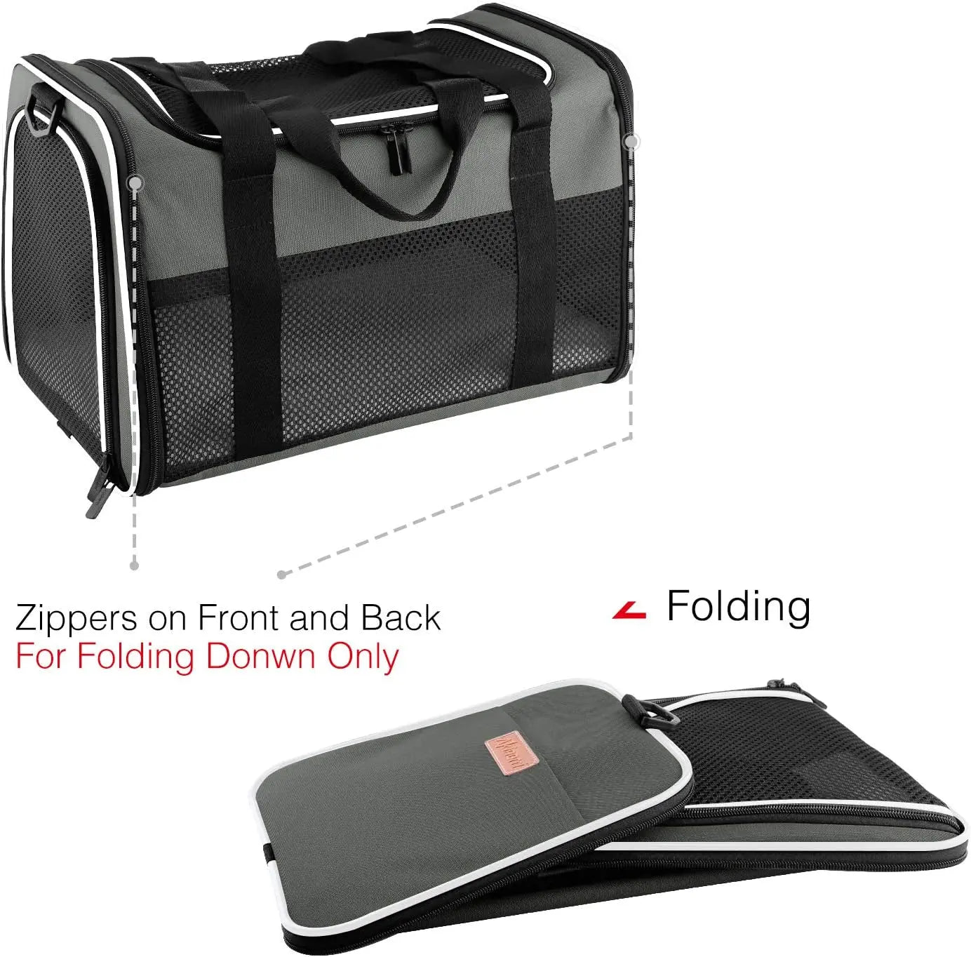 Portable Foldable Cat and Dog Carrier - Soft-Sided Pet Travel Bag for Pets up to 28 lbs, Airline Approved