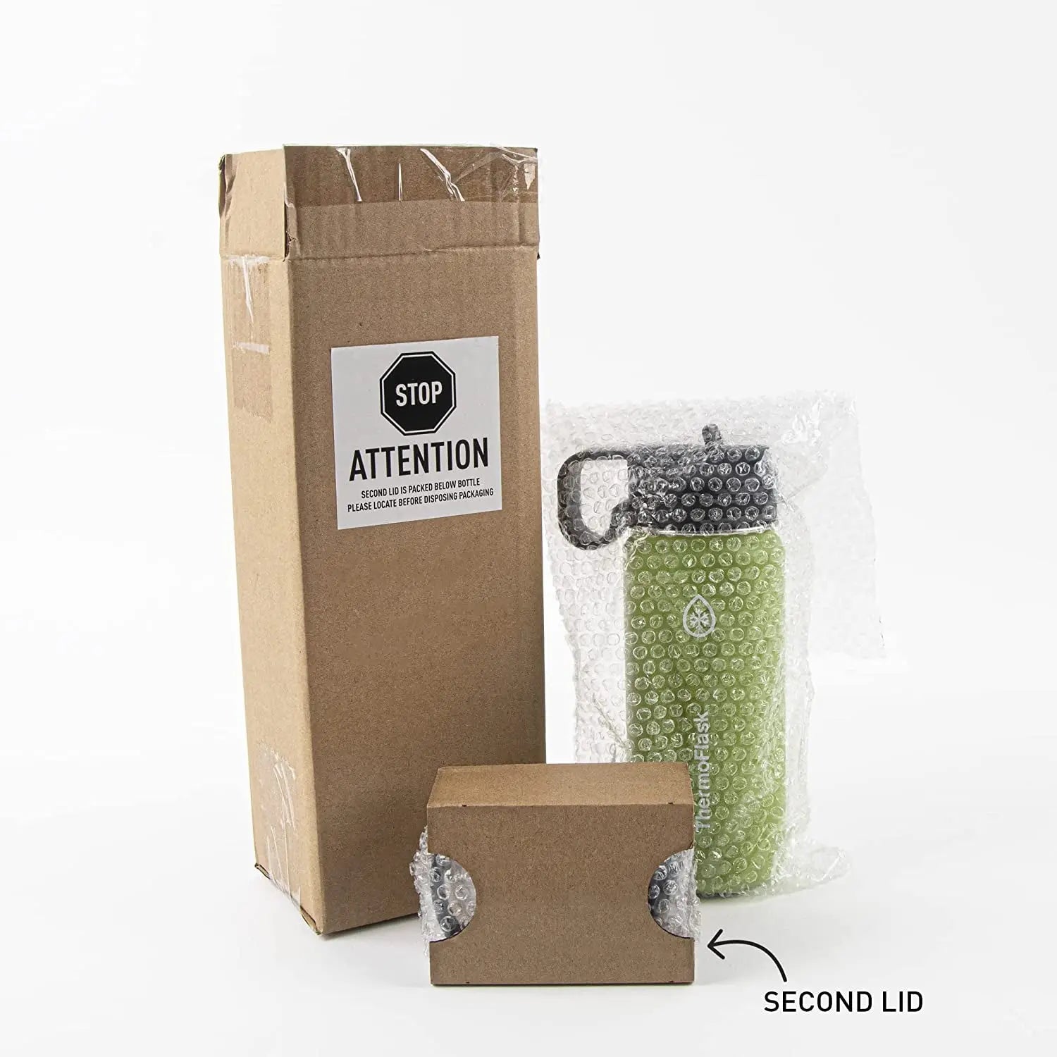 18 oz Stainless Steel Water Bottle with Double Wall Vacuum Insulation, Spout and Straw Lids, White