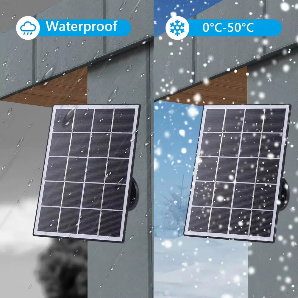 6-3W Solar Panel Charger for Ring Doorbell with IP65 Waterproof Rating and 360° Adjustable Wall Mount for Ring Video Doorbell Models 2, 3, 3 Plus, and 4