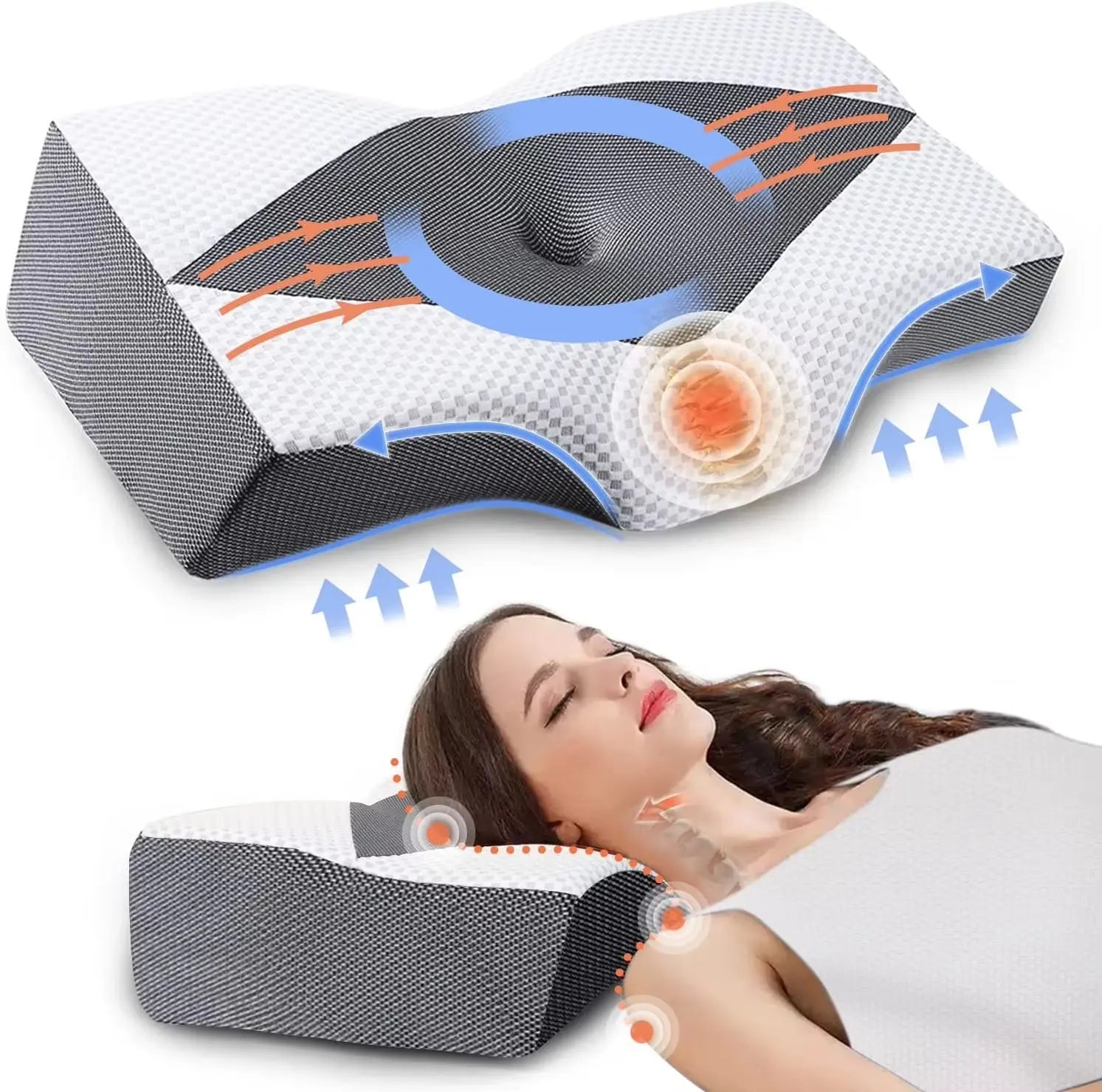 Orthopedic Memory Foam Pillow with Slow Rebound Technology - Ergonomic Sleep Aid for Enhanced Comfort and Support